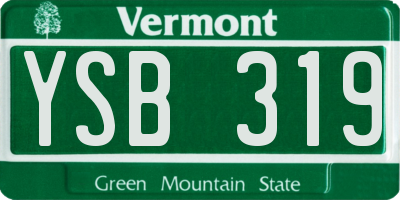VT license plate YSB319