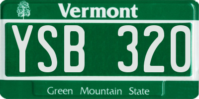 VT license plate YSB320