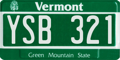 VT license plate YSB321