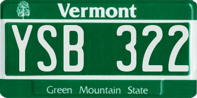 VT license plate YSB322