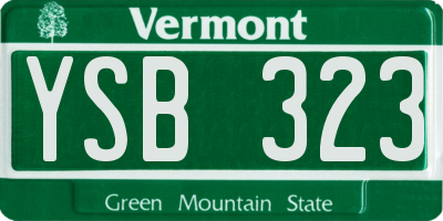 VT license plate YSB323