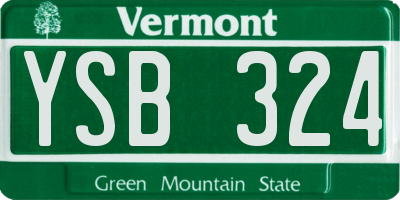 VT license plate YSB324