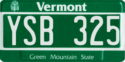 VT license plate YSB325