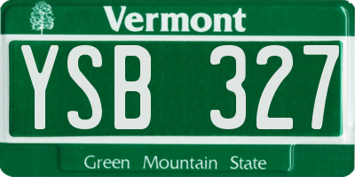 VT license plate YSB327