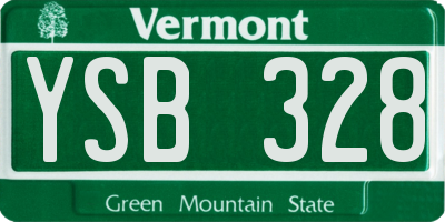 VT license plate YSB328