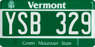 VT license plate YSB329