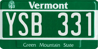 VT license plate YSB331