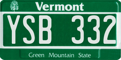VT license plate YSB332