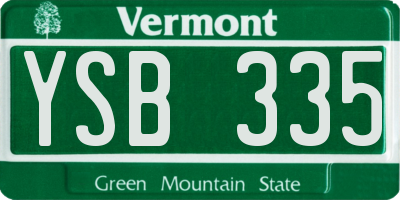 VT license plate YSB335
