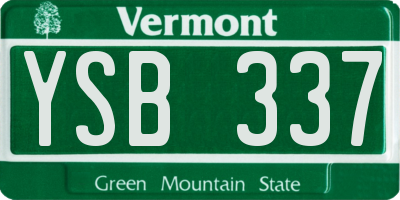 VT license plate YSB337
