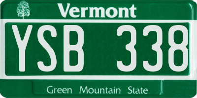 VT license plate YSB338