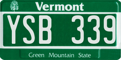 VT license plate YSB339