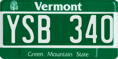 VT license plate YSB340