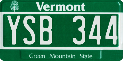 VT license plate YSB344
