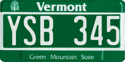 VT license plate YSB345