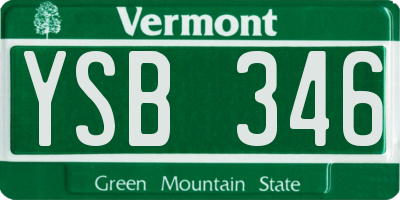 VT license plate YSB346