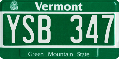 VT license plate YSB347
