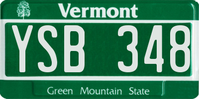 VT license plate YSB348