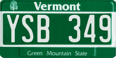VT license plate YSB349
