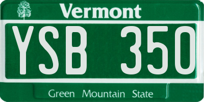 VT license plate YSB350