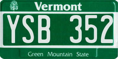 VT license plate YSB352