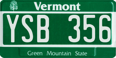 VT license plate YSB356
