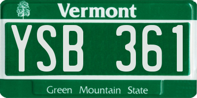 VT license plate YSB361