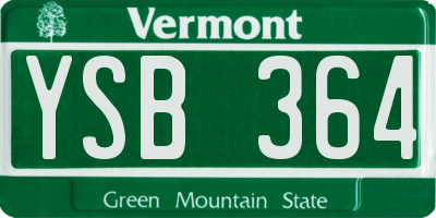 VT license plate YSB364
