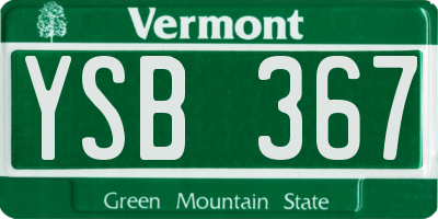 VT license plate YSB367