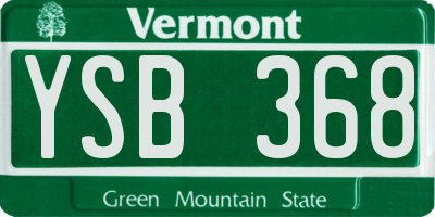 VT license plate YSB368
