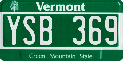 VT license plate YSB369