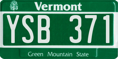 VT license plate YSB371