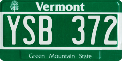 VT license plate YSB372