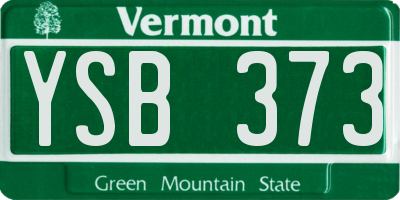 VT license plate YSB373