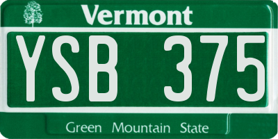 VT license plate YSB375