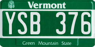 VT license plate YSB376
