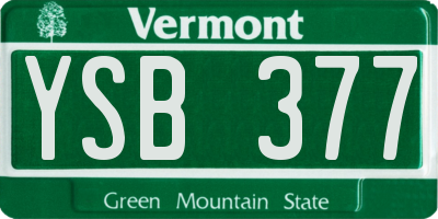 VT license plate YSB377