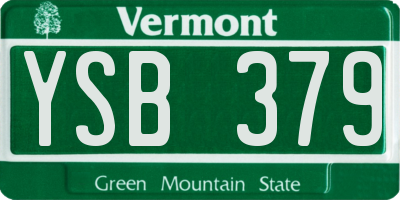 VT license plate YSB379