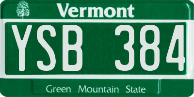 VT license plate YSB384