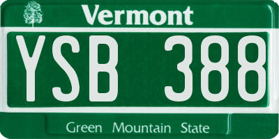 VT license plate YSB388