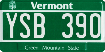 VT license plate YSB390