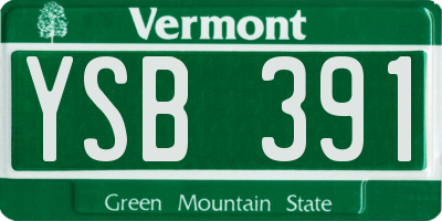 VT license plate YSB391