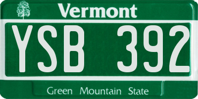 VT license plate YSB392