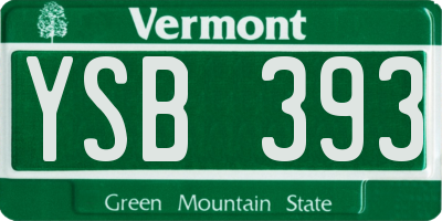 VT license plate YSB393