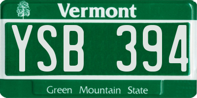 VT license plate YSB394