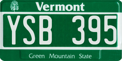 VT license plate YSB395