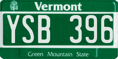 VT license plate YSB396