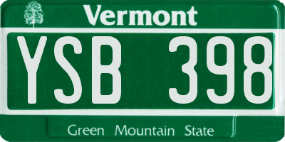 VT license plate YSB398