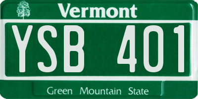 VT license plate YSB401