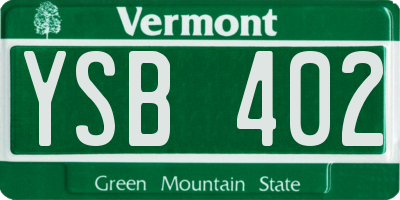 VT license plate YSB402